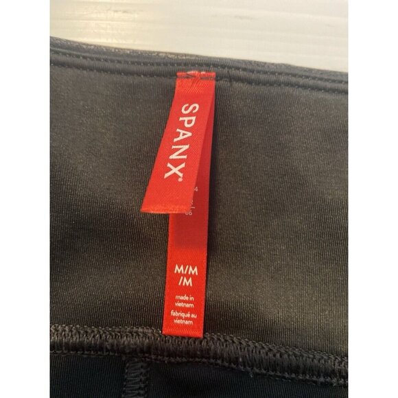 SPANX Faux Leather Leggings Black Size M Capsule Wardrobe Classic Stretch Medium - Picture 5 of 10